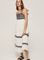 Pepe Jeans brodeerattu puuvillamekko naiset mousse TB00189 - Image 2