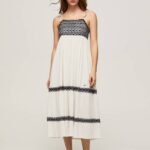 Pepe Jeans brodeerattu puuvillamekko naiset mousse TB00189