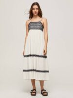 Pepe Jeans brodeerattu puuvillamekko naiset mousse TB00189