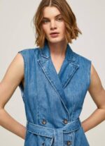 Pepe Jeans carmen lyhyt denim mekko naiset denim TB00154 - Image 3