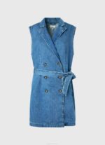 Pepe Jeans carmen lyhyt denim mekko naiset denim TB00154 - Image 5