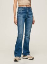 Pepe Jeans dion korkeavyötäröiset levenevät farkut naiset denim TB0060 - Image 2