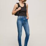 Pepe Jeans dion korkeavyötäröiset skinny fit farkut naiset denim TB0041