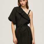 Pepe Jeans epäsymmetrinen mekko naiset musta TB00200