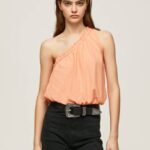 Pepe Jeans Epäsymmetrinen pääntie toppi naiset persikka TB00355