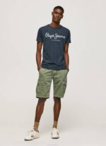 Pepe Jeans Essentialenim n -logoinen t-paita miehet indigo TB001015 - Image 2