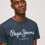 Pepe Jeans Essentialenim n -logoinen t-paita miehet indigo TB001015