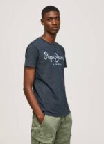 Pepe Jeans Essentialenim n -logoinen t-paita miehet indigo TB001015 - Image 3