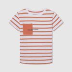 Pepe Jeans etutaskuinen t-paita logolla poika kurpitsa appelsiini TB001638