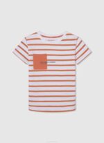 Pepe Jeans etutaskuinen t-paita logolla poika kurpitsa appelsiini TB001638