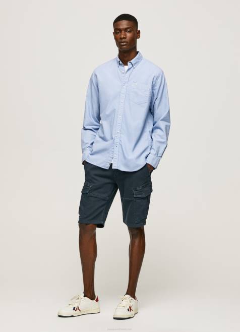 Pepe Jeans fabio regular fit oxford paita miehet valkaisu sininen TB001027 - Image 2