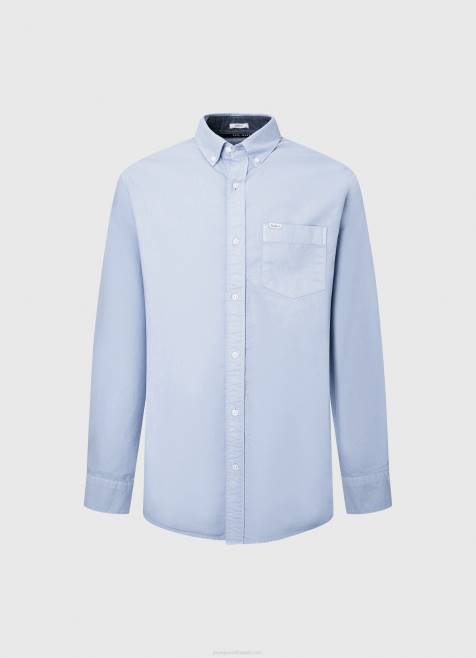 Pepe Jeans fabio regular fit oxford paita miehet valkaisu sininen TB001027 - Image 5