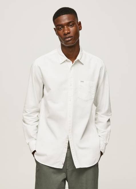 pepe_jeans_fabio_regular_fit_oxford_paita_miehet_valkoinen_tb001031.jpg Pepe Jeans fabio regular fit oxford paita miehet valkoinen TB001031 - Image 1