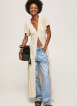 Pepe Jeans fayen hieno neulottu mekko naiset kirnupiimä TB00151 - Image 2
