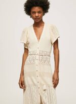Pepe Jeans fayen hieno neulottu mekko naiset kirnupiimä TB00151 - Image 4