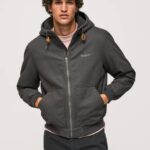 Pepe Jeans fleecevuorattu takki miehet pesty mustaksi TB00836