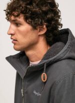 Pepe Jeans fleecevuorattu takki miehet pesty mustaksi TB00836 - Image 3