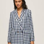 Pepe Jeans ginghy shekki painettu bleiseri naiset multi TB00136