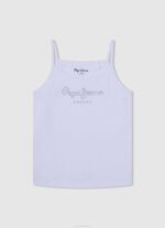Pepe Jeans glitterlogollinen t-paita tyttö dulwich TB001428 - Image 3