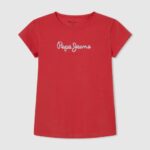 Pepe Jeans glitterlogollinen t-paita tyttö studio punainen TB001469