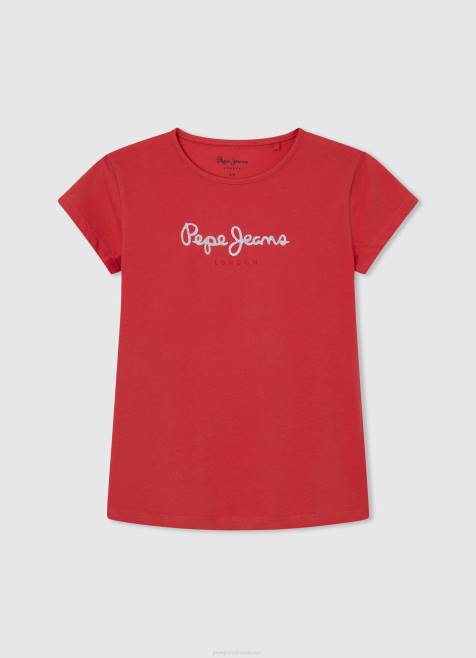 pepe_jeans_glitterlogollinen_t_paita_tytto_studio_punainen_tb001469.jpg Pepe Jeans glitterlogollinen t-paita tyttö studio punainen TB001469 - Image 1