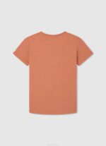 Pepe Jeans graafinen printti t-paita poika kurpitsa appelsiini TB001613 - Image 2