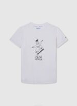 Pepe Jeans graafinen printti t-paita poika luonnonvalkoinen TB001653