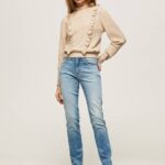 Pepe Jeans grace korkeavyötäröiset slim fit farkut naiset denim TB0067