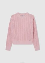 Pepe Jeans haalistettu raidallinen puuvillapusero tyttö pehmeä pinkki TB001409 - Image 5