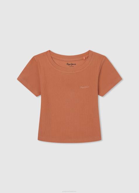 Pepe Jeans haalistuneet raidat puuvillainen t-paita tyttö pehmeä pinkki TB001462 - Image 3