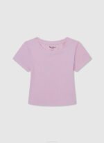 Pepe Jeans haalistuneet raidat puuvillainen t-paita tyttö pehmeä pinkki TB001462 - Image 4