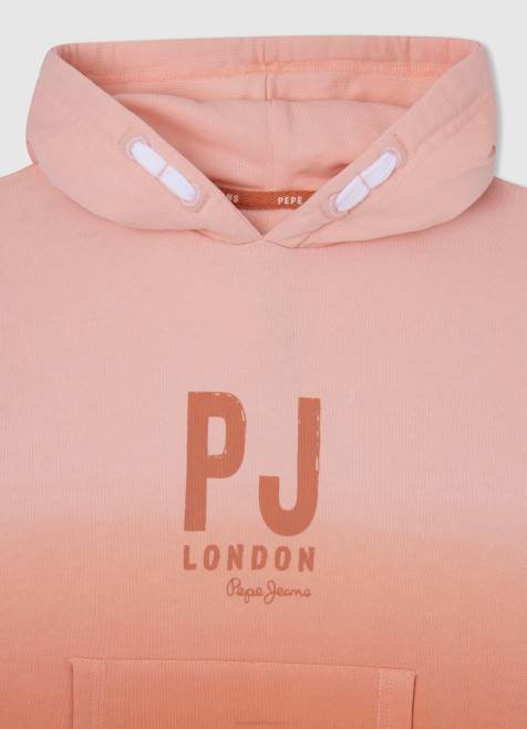 Pepe Jeans haalistunut hupullinen pusero poika kurpitsa appelsiini TB001583 - Image 3