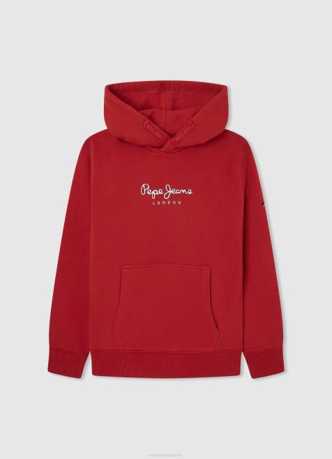 Pepe Jeans haalistunut hupullinen pusero poika kurpitsa appelsiini TB001583 - Image 5