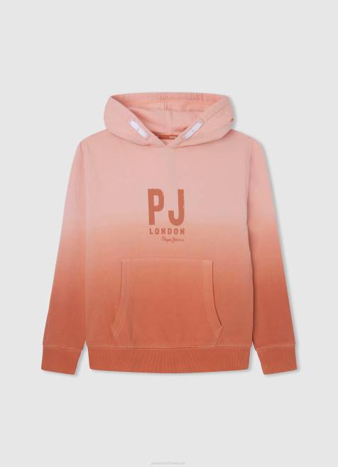 Pepe Jeans haalistunut hupullinen pusero poika kurpitsa appelsiini TB001583 - Image 1