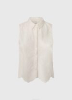 Pepe Jeans harjakattoinen kädenreikäpaita naiset valkoinen TB00337 - Image 5