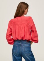 Pepe Jeans harjakattoinen laskostettu pusero naiset studio punainen TB00321 - Image 4