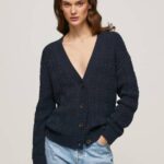 Pepe Jeans harjakattoinen neuletakki v-pääntiellä naiset dulwich TB00239