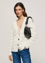 Pepe Jeans harjakattoinen neuletakki v-pääntiellä naiset mousse TB00230 - Image 2
