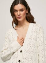 Pepe Jeans harjakattoinen neuletakki v-pääntiellä naiset mousse TB00230 - Image 3