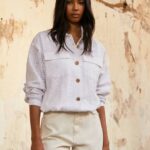 Pepe Jeans harjakattoinen puuvillatakki naiset valkoinen TB00142