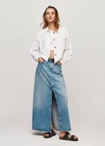 Pepe Jeans harjakattoinen puuvillatakki naiset valkoinen TB00142 - Image 3
