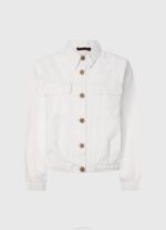Pepe Jeans harjakattoinen puuvillatakki naiset valkoinen TB00142 - Image 5