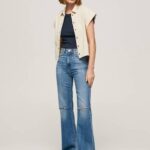 Pepe Jeans harper korkeavyötäröiset levenevät farkut naiset denim TB0064