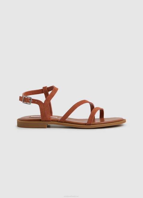 Pepe Jeans hayes folk mokkanahka litteät sandaalit naiset ruoste oranssi TB00667 - Image 1