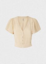 Pepe Jeans hieno neulottu harjakattoinen neuletakki naiset kirnupiimä TB00265 - Image 5