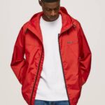 Pepe Jeans hupullinen tuulitakki miehet studio punainen TB00824