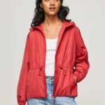 Pepe Jeans hupullinen tuulitakki naiset studio punainen TB00129
