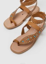 Pepe Jeans irma etniset nahkasandaalit naiset rusketus TB00658 - Image 3