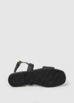 Pepe Jeans irma log litteät nahkasandaalit naiset musta TB00661 - Image 5