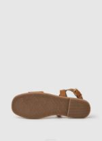 Pepe Jeans irma log litteät nahkasandaalit naiset rusketus TB00660 - Image 5